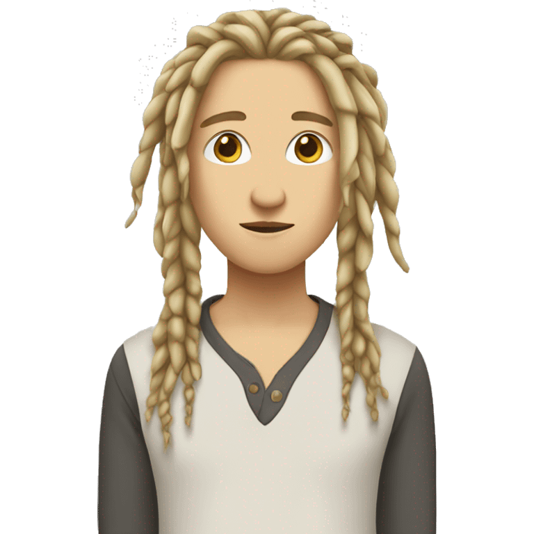 white person with dreds which are dark on the roots and blonde on the tips emoji