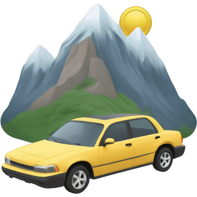 driving car mountain emoji