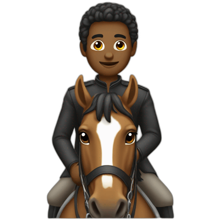 Emmanuel macro on a horse emoji