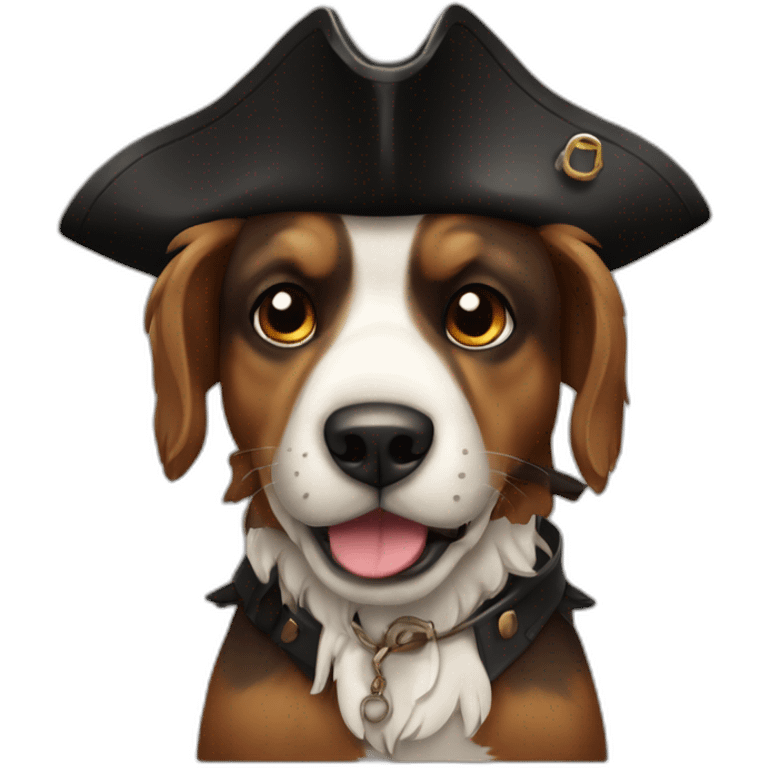 Schwarz Brauner PIRATEN-HUND emoji