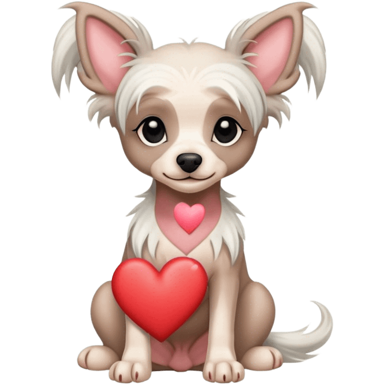 Chinese crested dog heart emoji