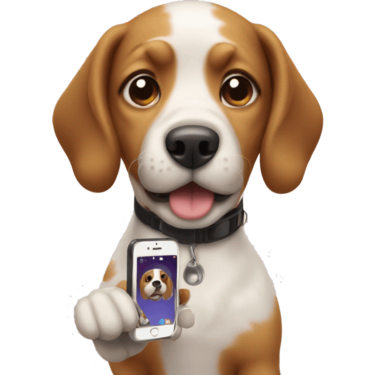 dog with phone emoji