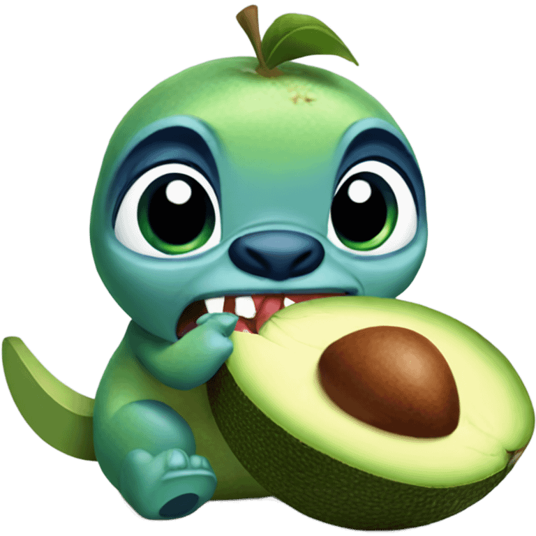 Stitch eating avacado emoji