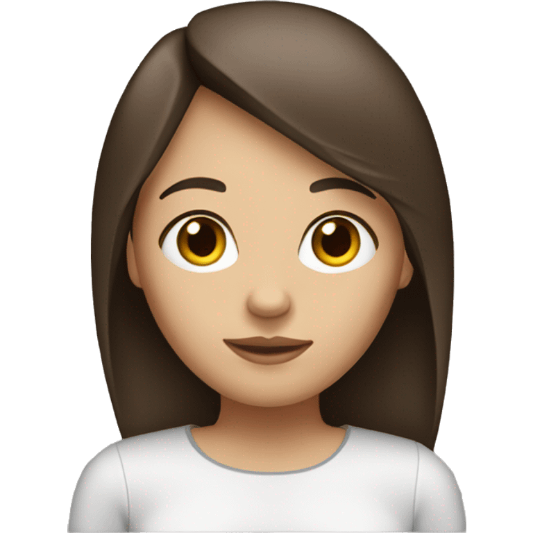 brunette girl with brown eyes and straight hair emoji