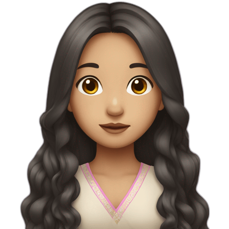 Korean indian girl long hair emoji