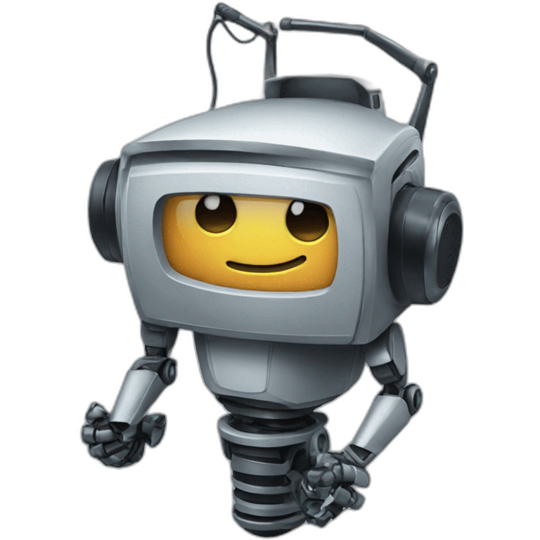 robot with a microphone emoji