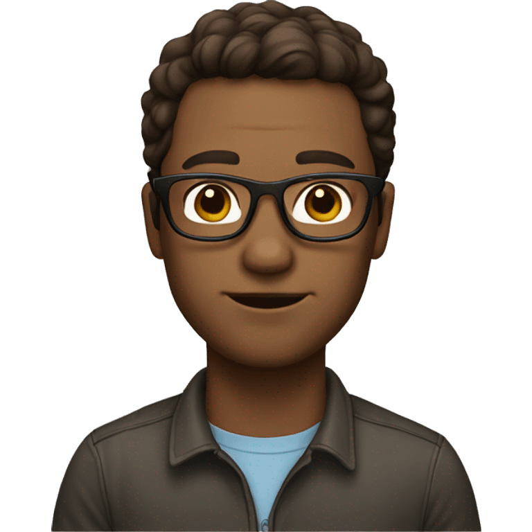 brown haired man with glasses emoji