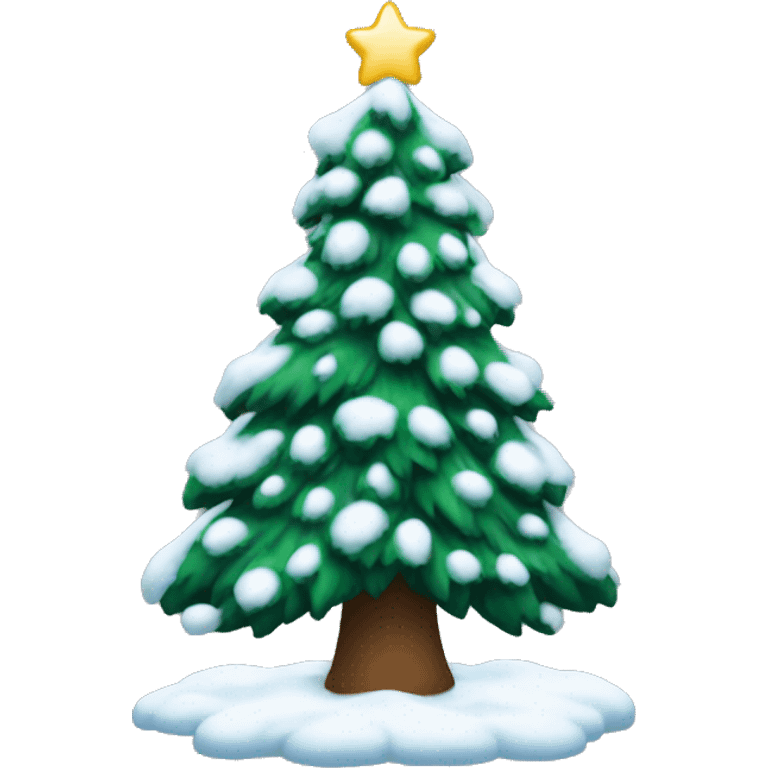 Christmas tree with snow on it  emoji