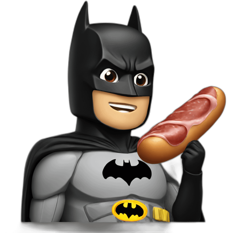 Batman eating sausage emoji