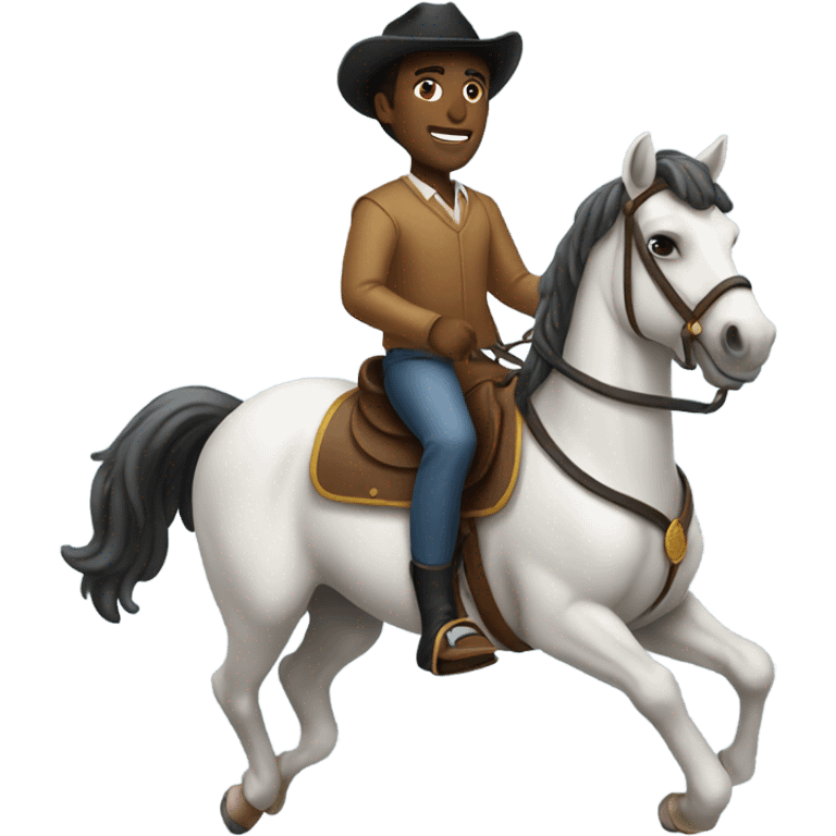 A black guy riding a horse emoji