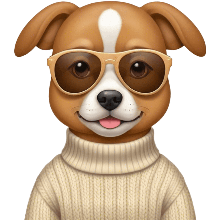 chien en pull et des lunettes de soleil  emoji