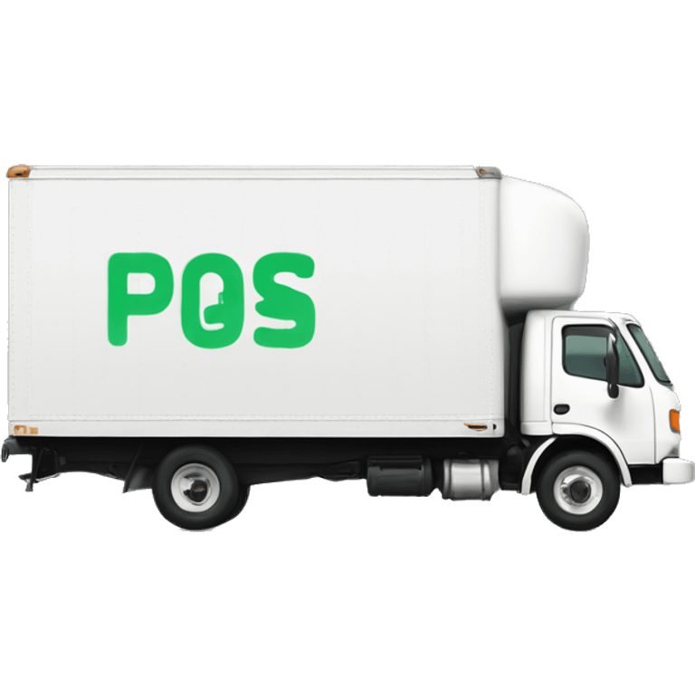 Boxtruck with letters "PGS” on the side emoji