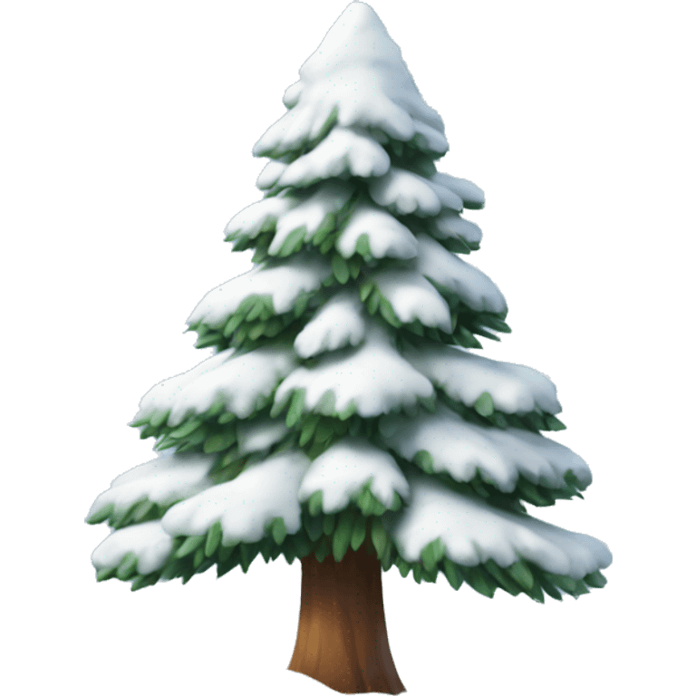 Snow on pine tree emoji