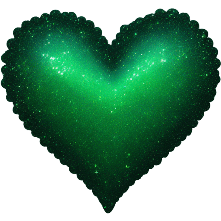 Dark green sparkling heart emoji