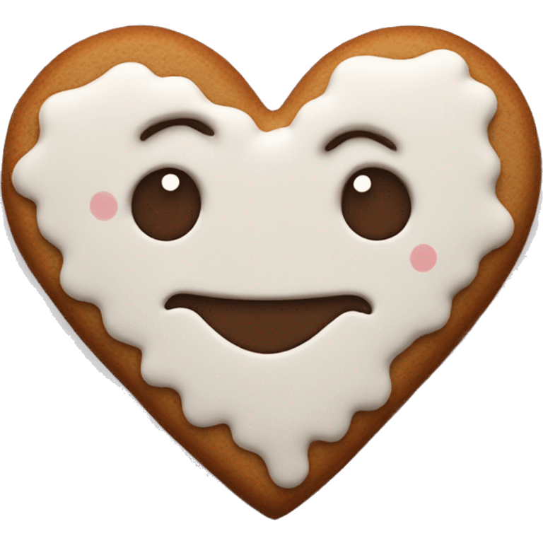 Gingerbread heart shaped cookie emoji