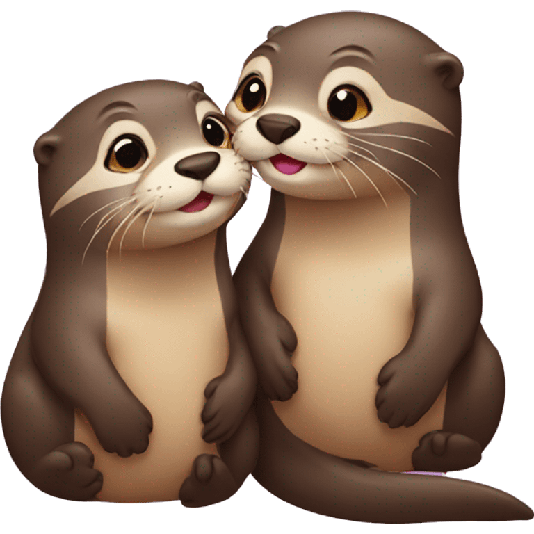 Otters in love emoji