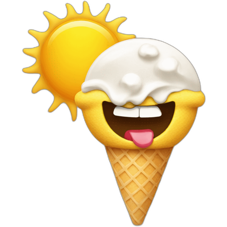 sun eating icecream emoji