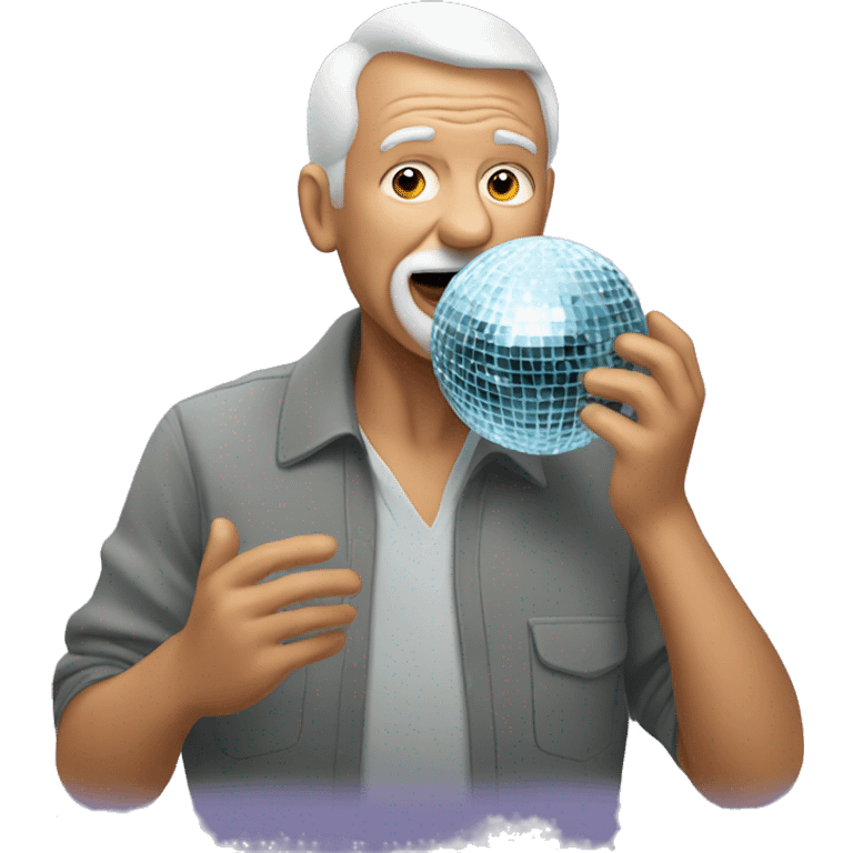 grandfather eats a disco ball emoji