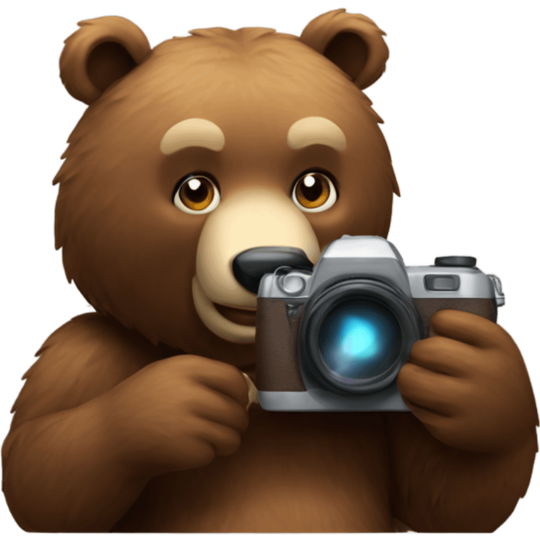 Bear taking flash photo  emoji