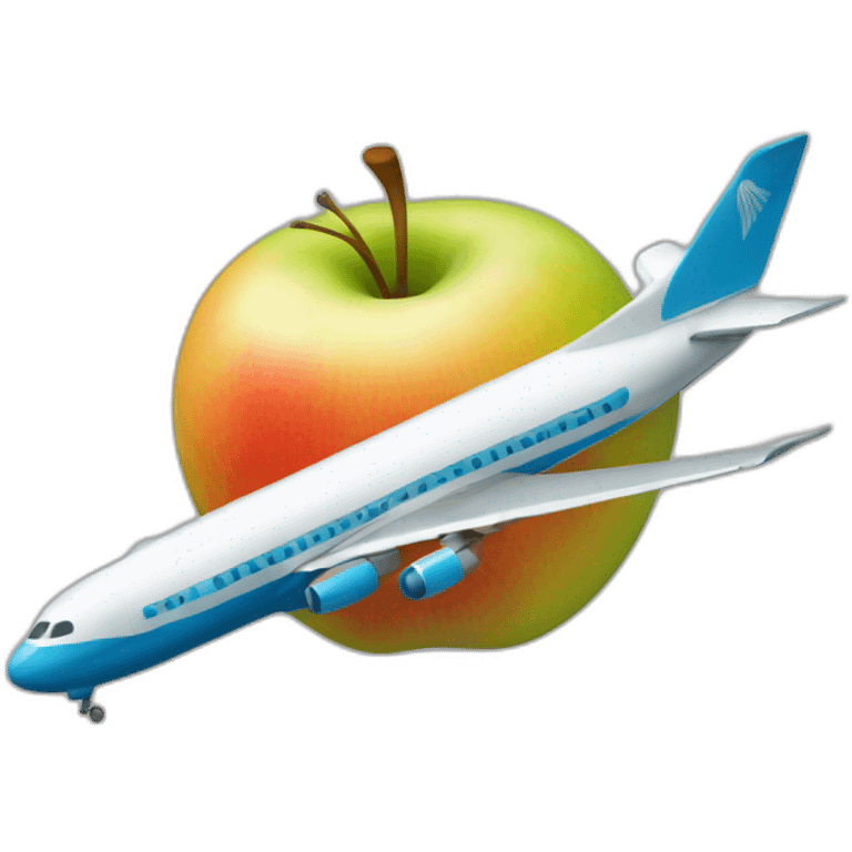 Un avion avec une pomme dessus emoji