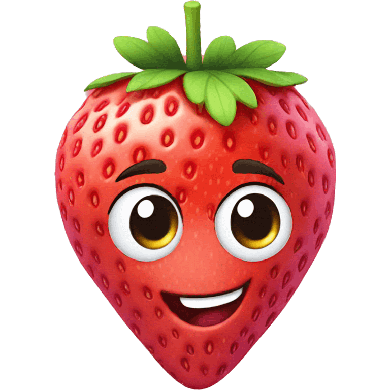 Strawberry with the words “berry 1st birthday”  emoji