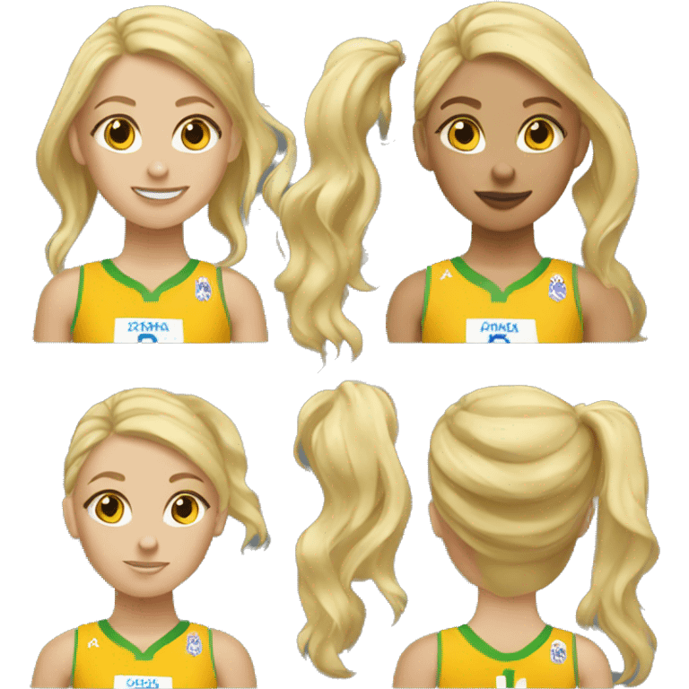 summer olympics blonde girl basketball emoji