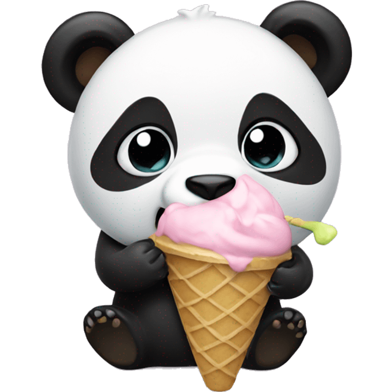 Panda eating ice cream emoji