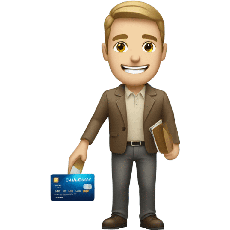 white guy showing a credit card  emoji