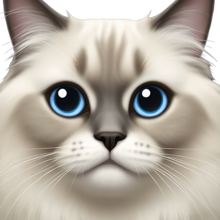 a himalayan birman cat with grey bluish eyes emoji