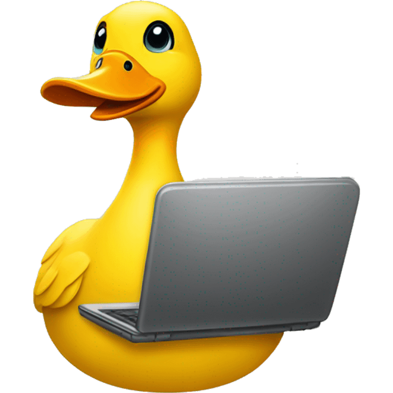 yellow ton duck with a laptop emoji