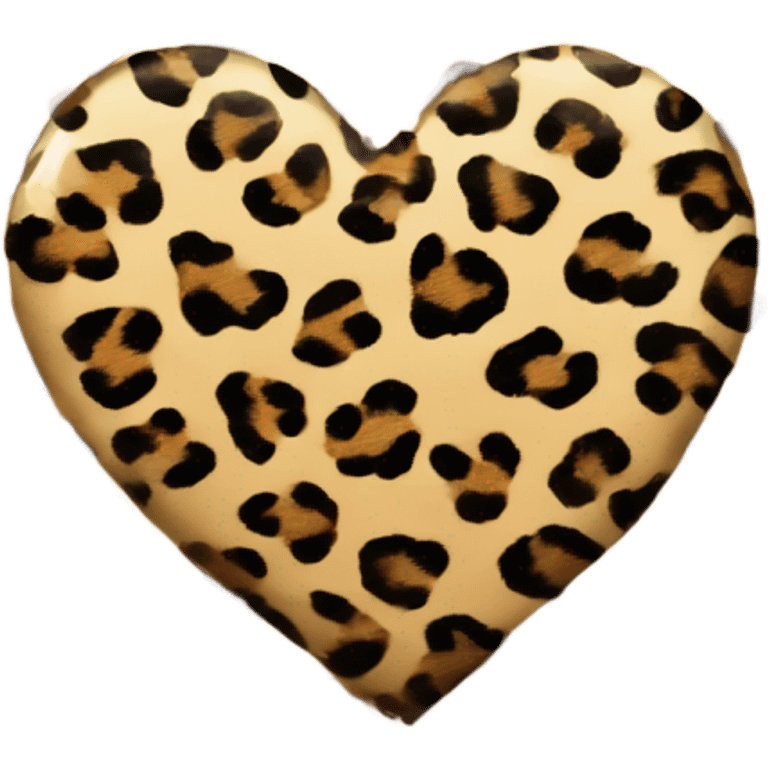 leopard print heart emoji