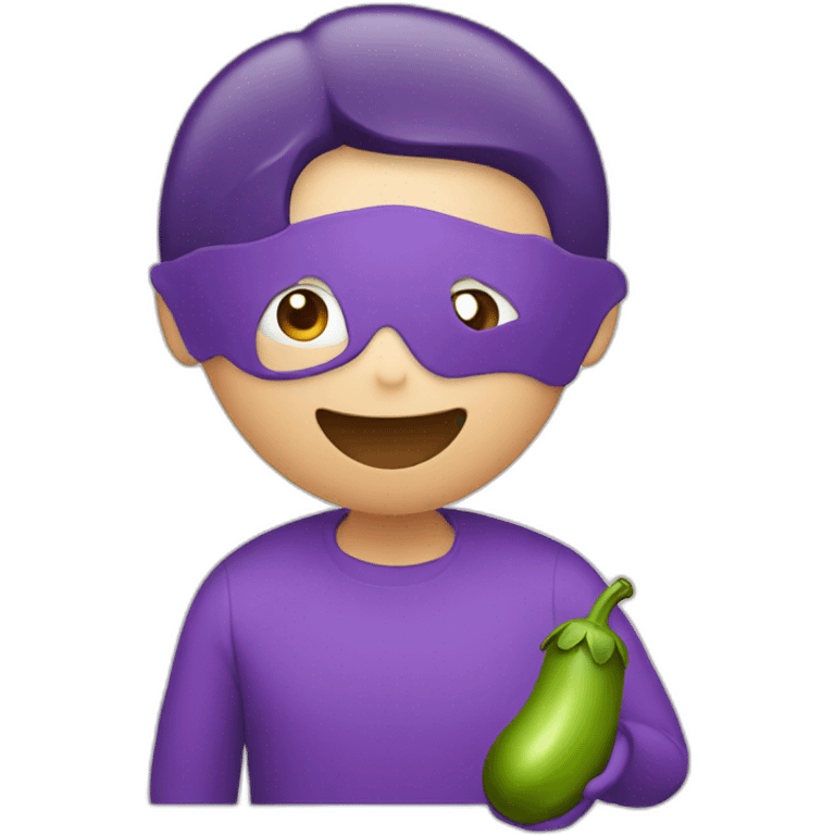 person eating an eggplant emoji