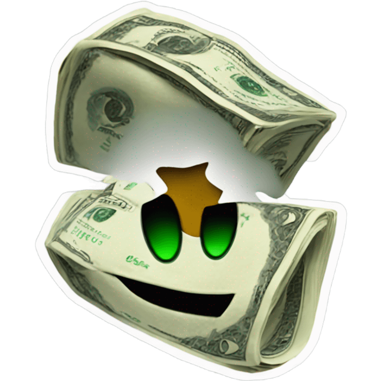 Money sign as eyes with tounge sticking out in excitement emoji emoji