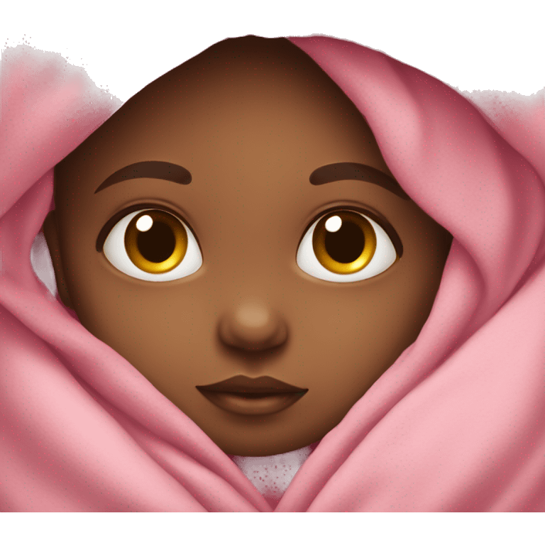 A baby girl wrapped in a pink blanket  emoji