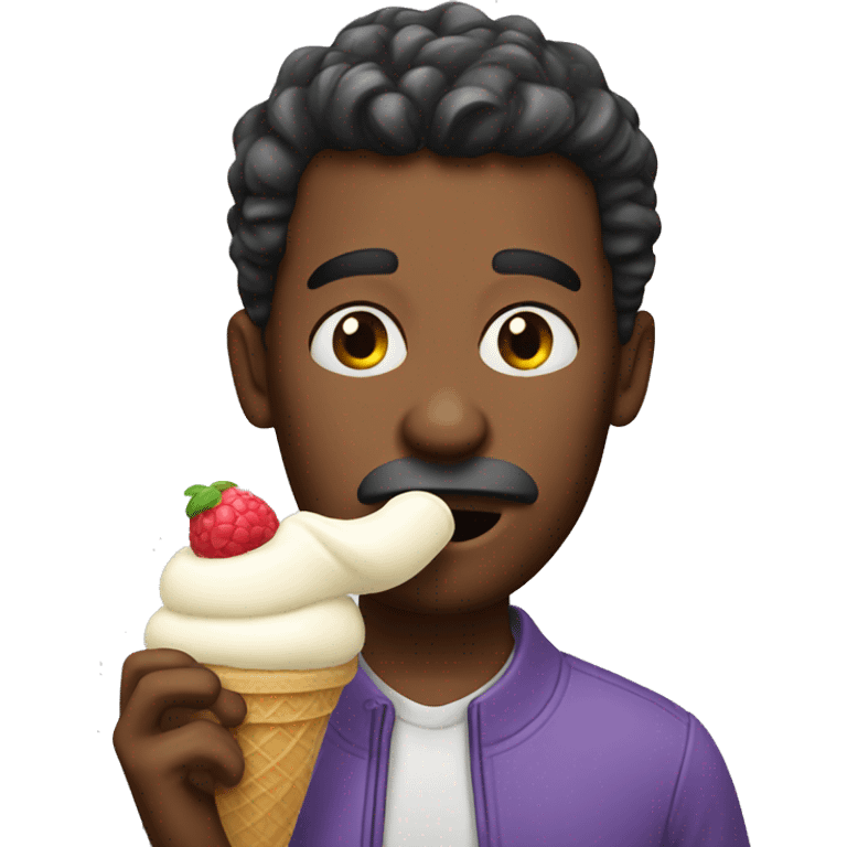 Guy inhaling ice cream emoji