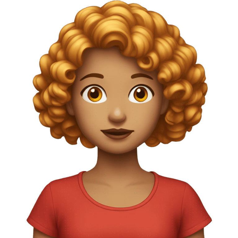 Niña de pelo rizado rojo  emoji