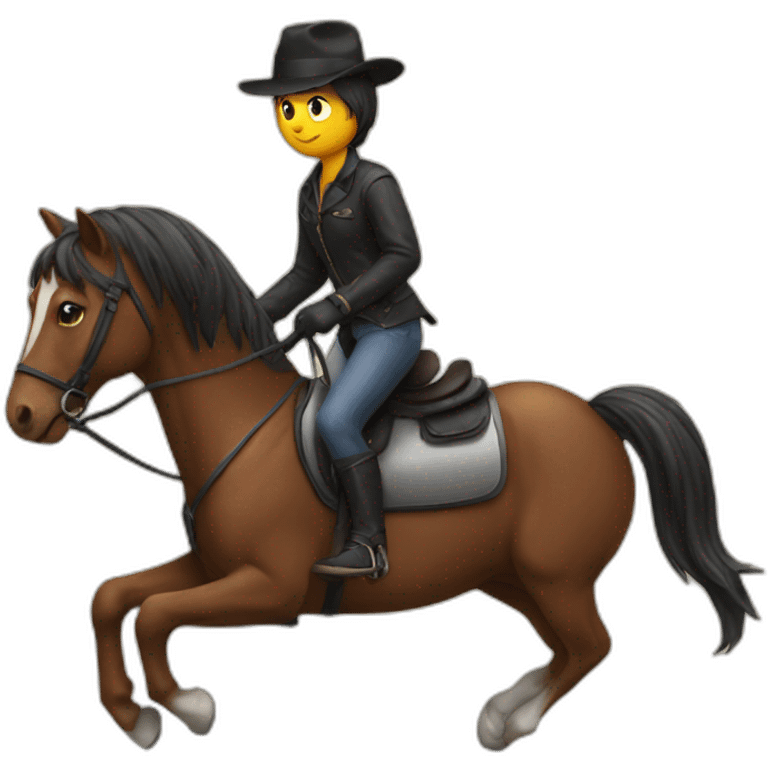 a horse riding a cat emoji