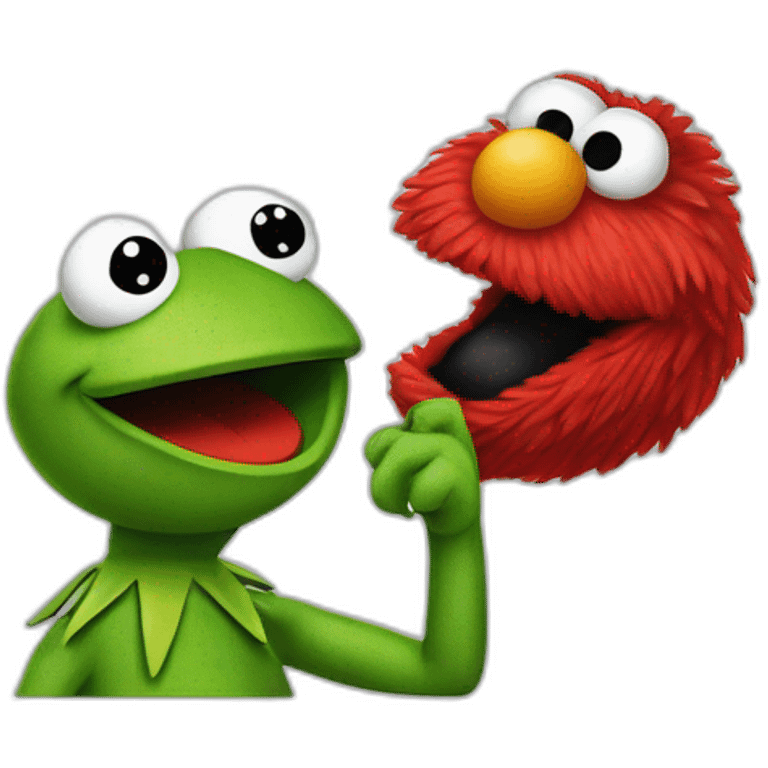 elmo fighting with pepe the frog emoji