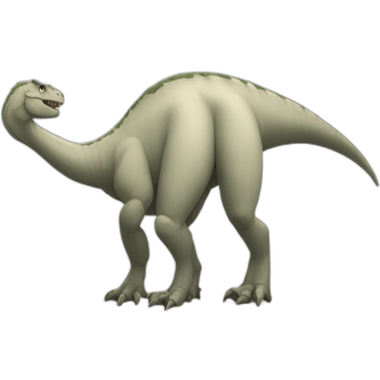 white minimalistic plain dinosaur big butt emoji