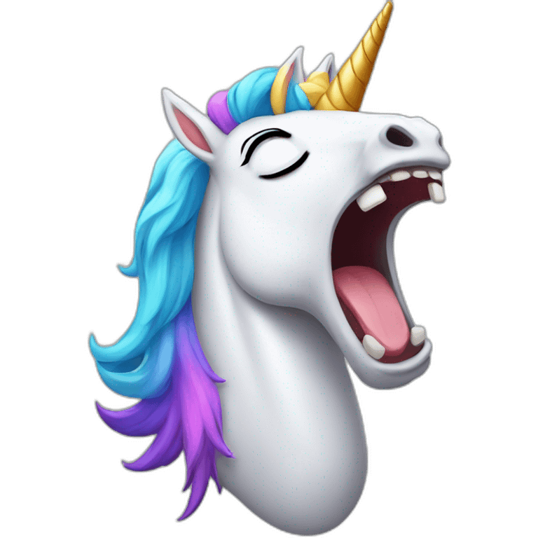 yawning unicorn emoji