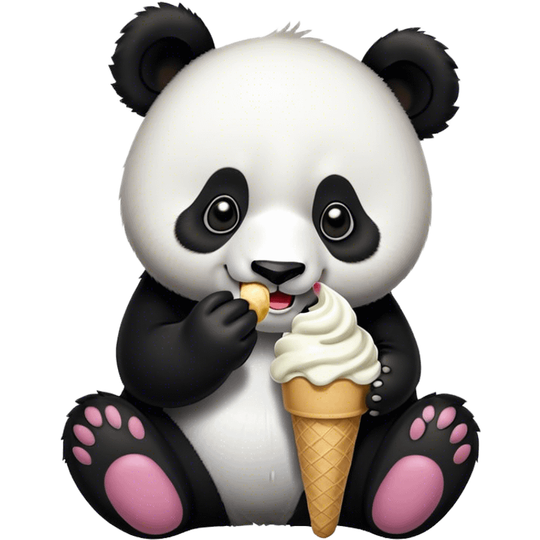 Panda eating ice cream emoji