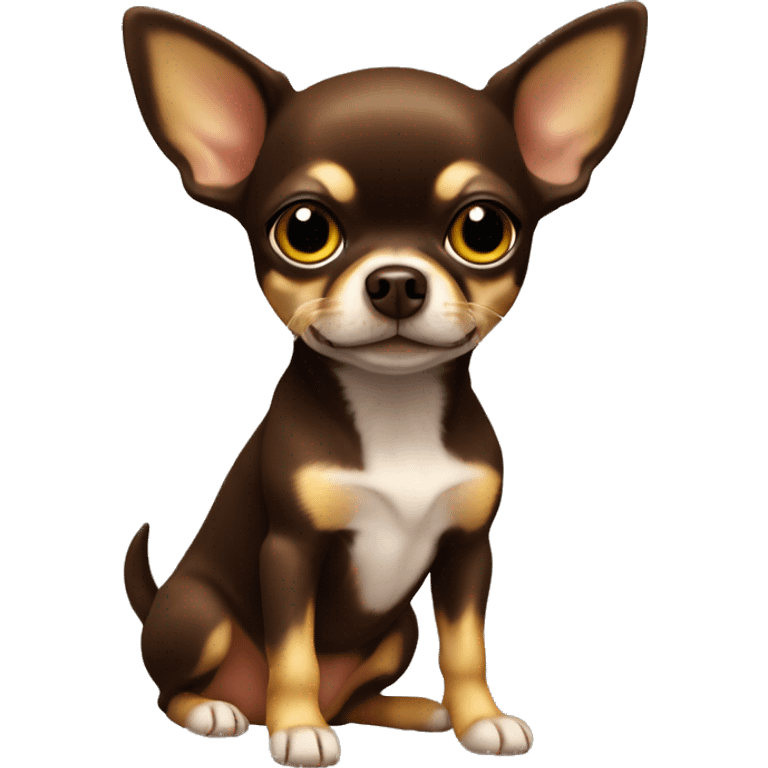 Perro Chihuahua marron oscuro con amarillo molesto  emoji