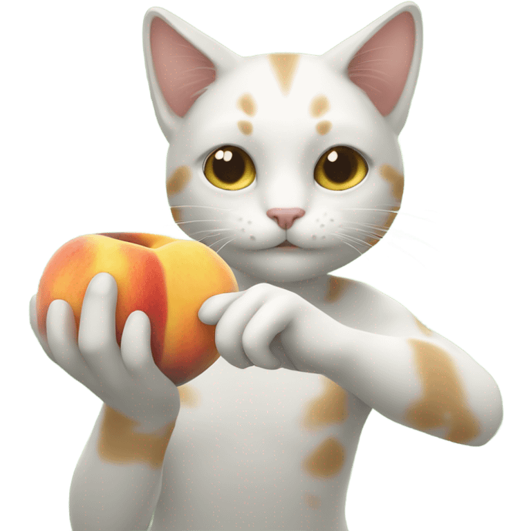 Humanoid cat grabbing peaches emoji