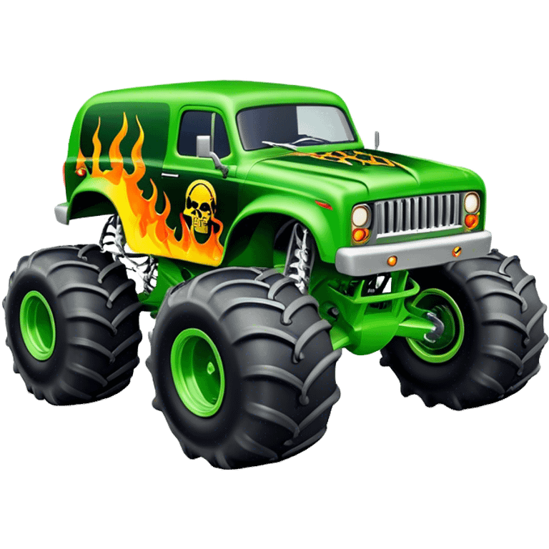 Grave Digger - Monster Jam (Model Year: 2022) (Iconic colour: Green with flames) emoji