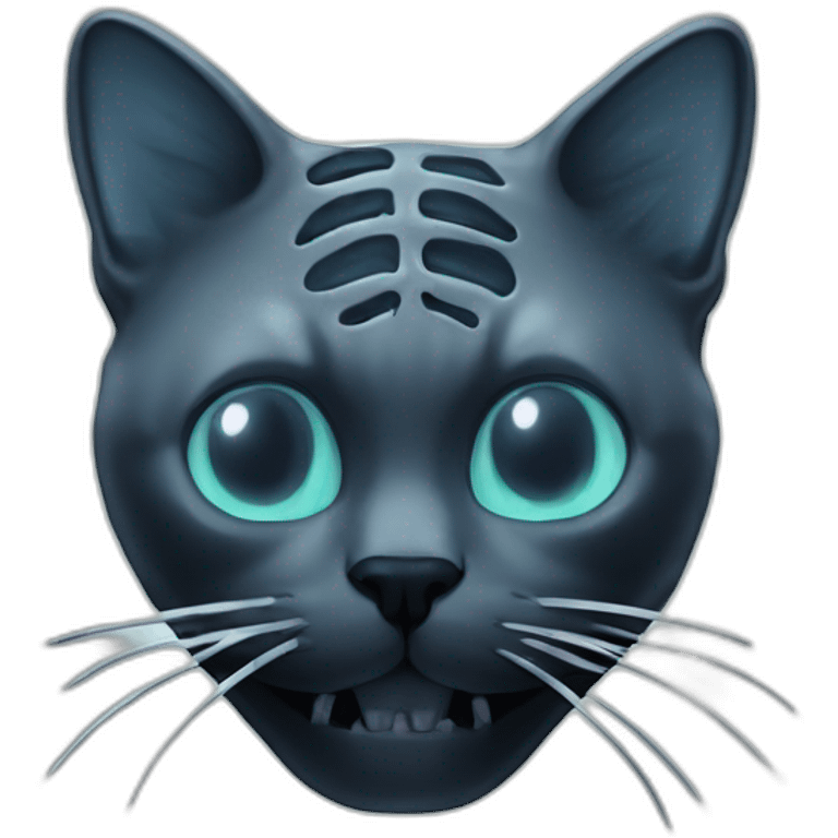 X ray cat head skull emoji