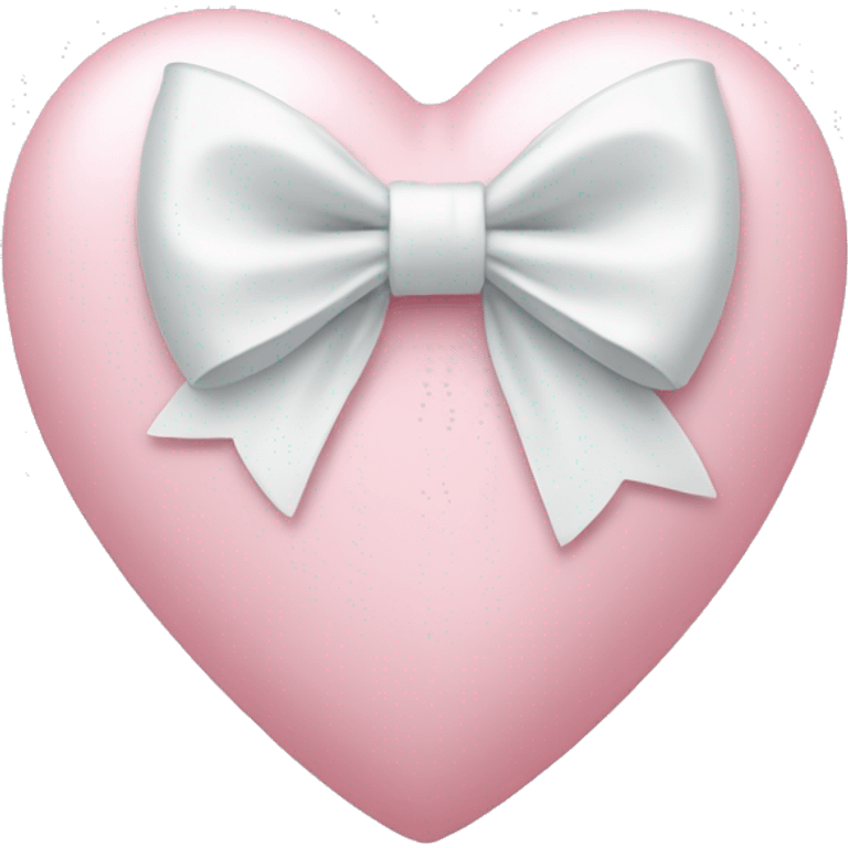 Pastel pink heart with white bow emoji