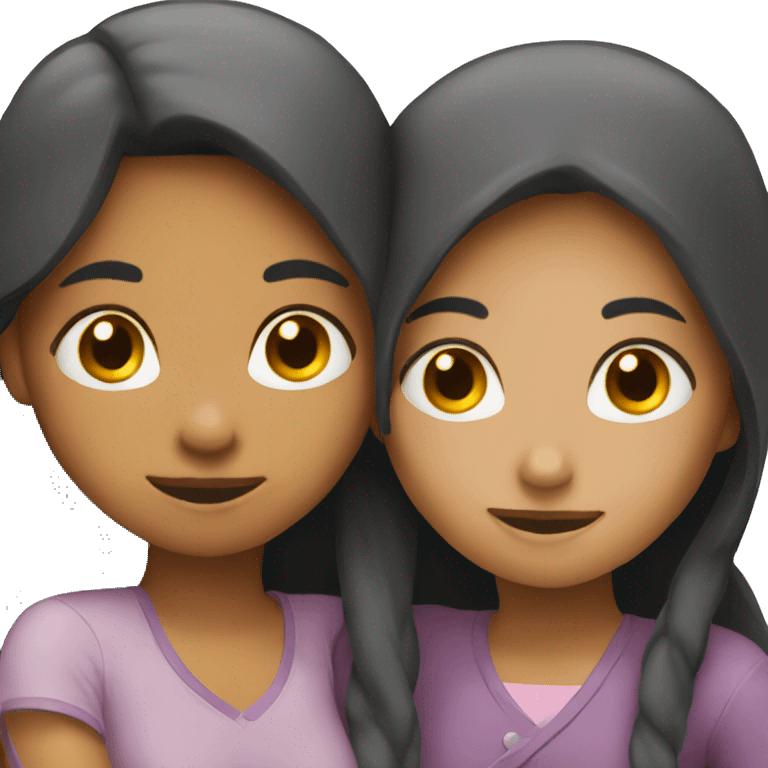 Two girls hugging emoji