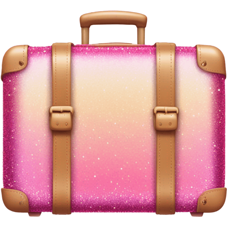 Pink ombre suitcase with glitter  emoji