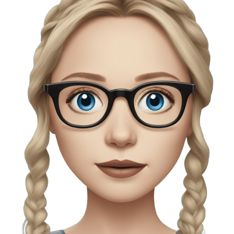 Hyper Realistic Elizabeth Olsen blue eyes wearing glasses  emoji