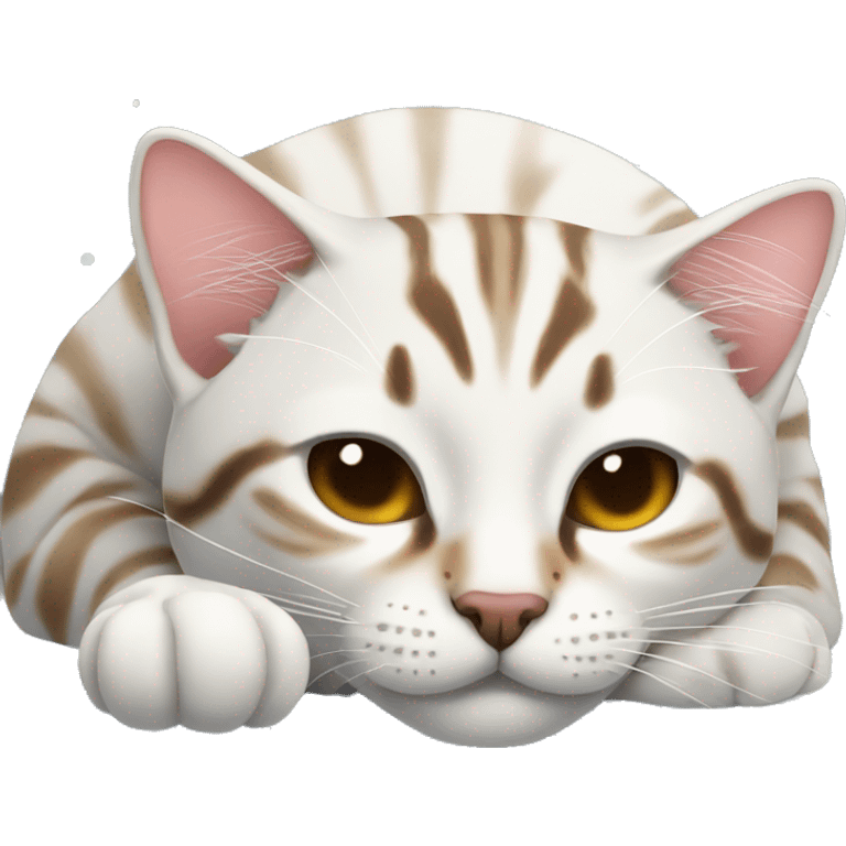 snow bengal cat sleeping emoji